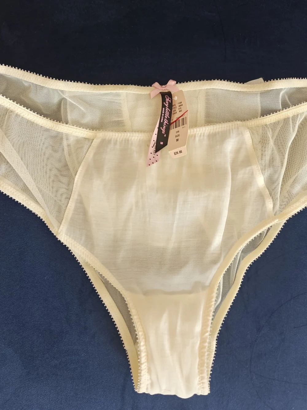 Victoria's Secret M Panty Bridal Sexy Little Things Sheer Ruffle Ivory
